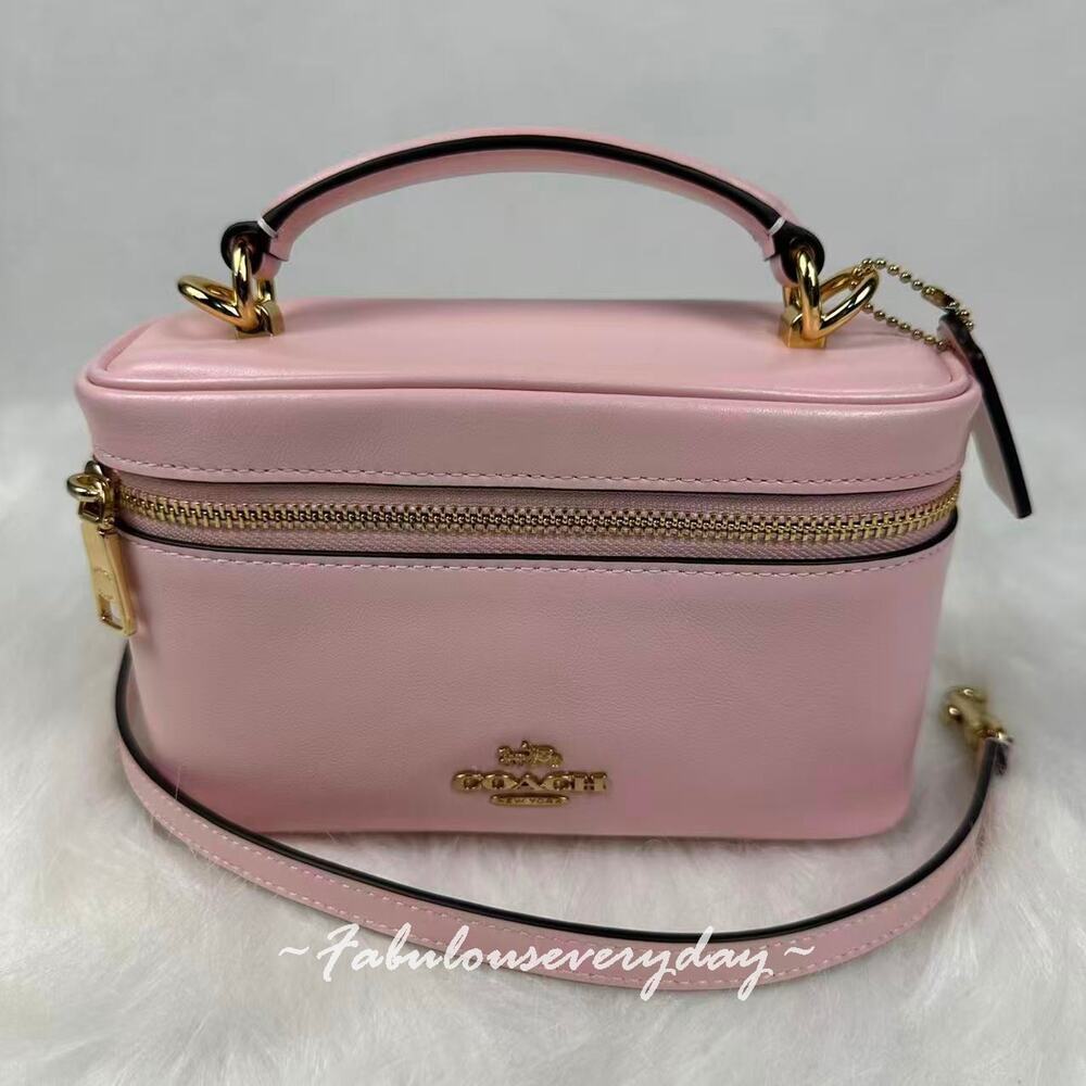 Coach Rainer Crossbody Bag 18 In Leather/Gold/Soft Pink CEO24 NWT